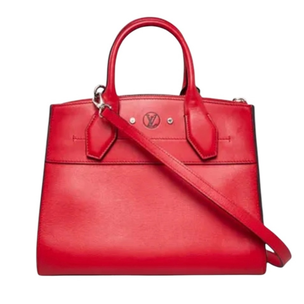 ✨🛍️ Louis Vuitton Red Leather City Steamer - Picture 1 of 2